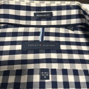 Tommy Hilfiger Blue and White Casual Button Down Shirt